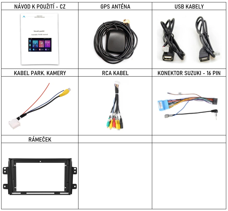 Příslušenství pro chytré autorádio Suzuki SX4, (2006-2013) evtech.cz